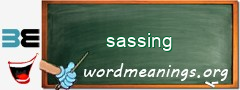 WordMeaning blackboard for sassing